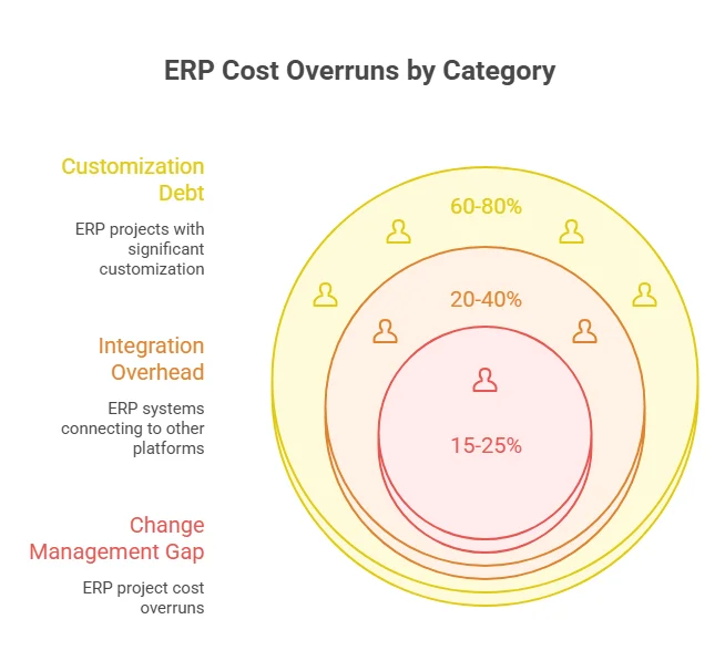 ERP cost overrun by category